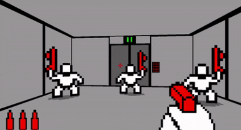 Red Handed monochrome stealth scene